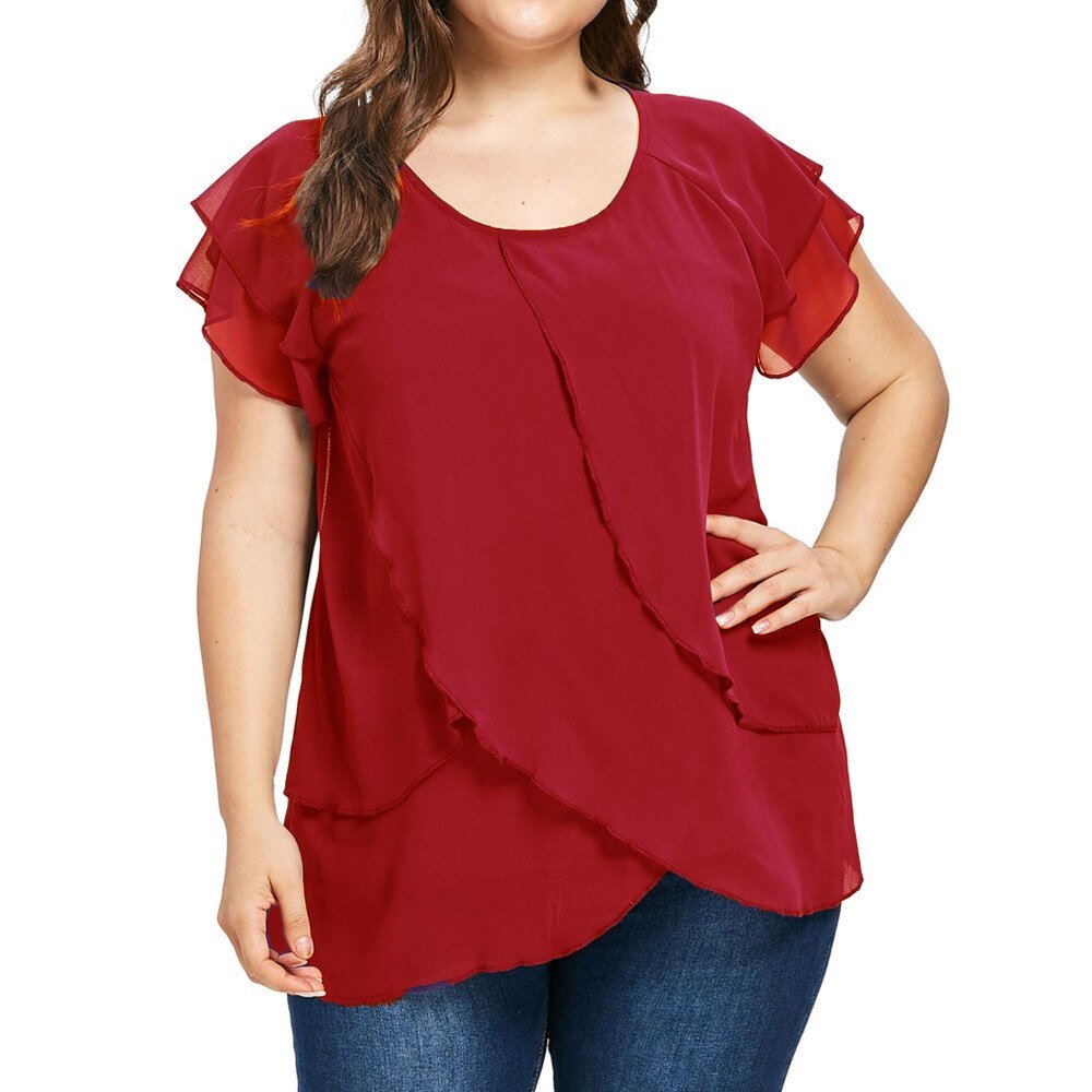 Elegant Chiffon Plus Size Top - Deb Shops