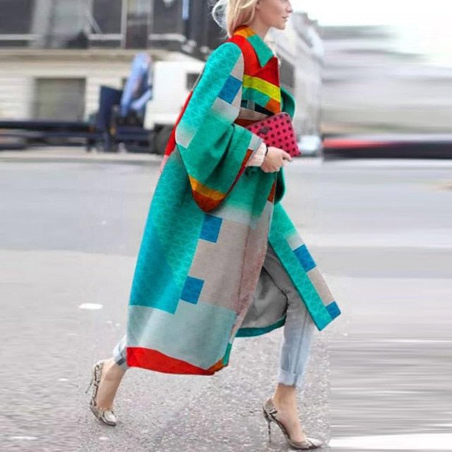 Unique Retro Long Outerwear Coat - Deb Shops