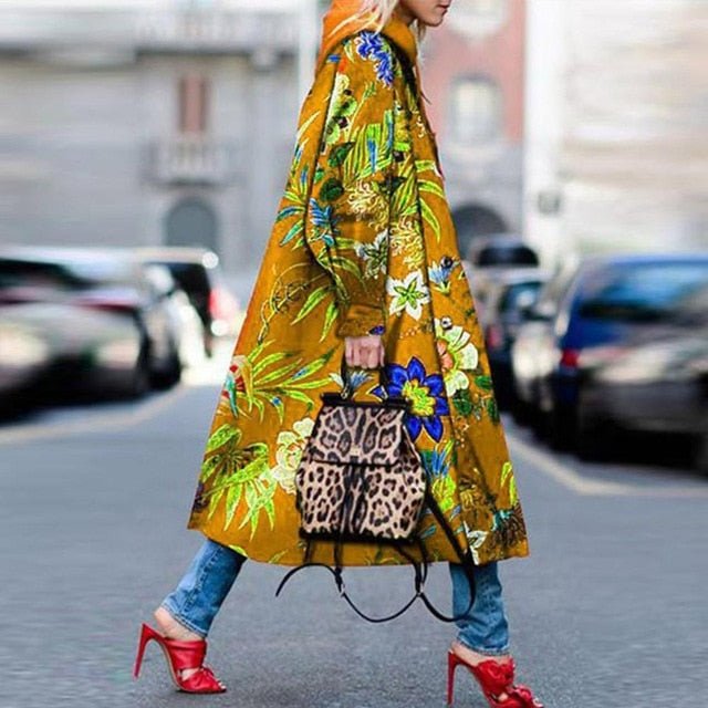 Unique Retro Long Outerwear Coat - Deb Shops
