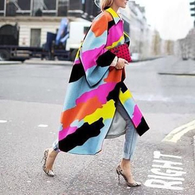 Unique Retro Long Outerwear Coat - Deb Shops