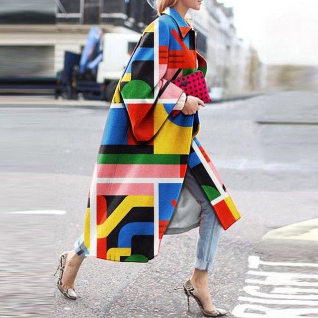 Unique Retro Long Outerwear Coat - Deb Shops