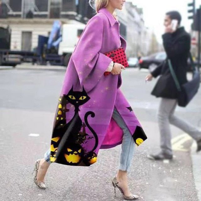 Unique Retro Long Outerwear Coat - Deb Shops