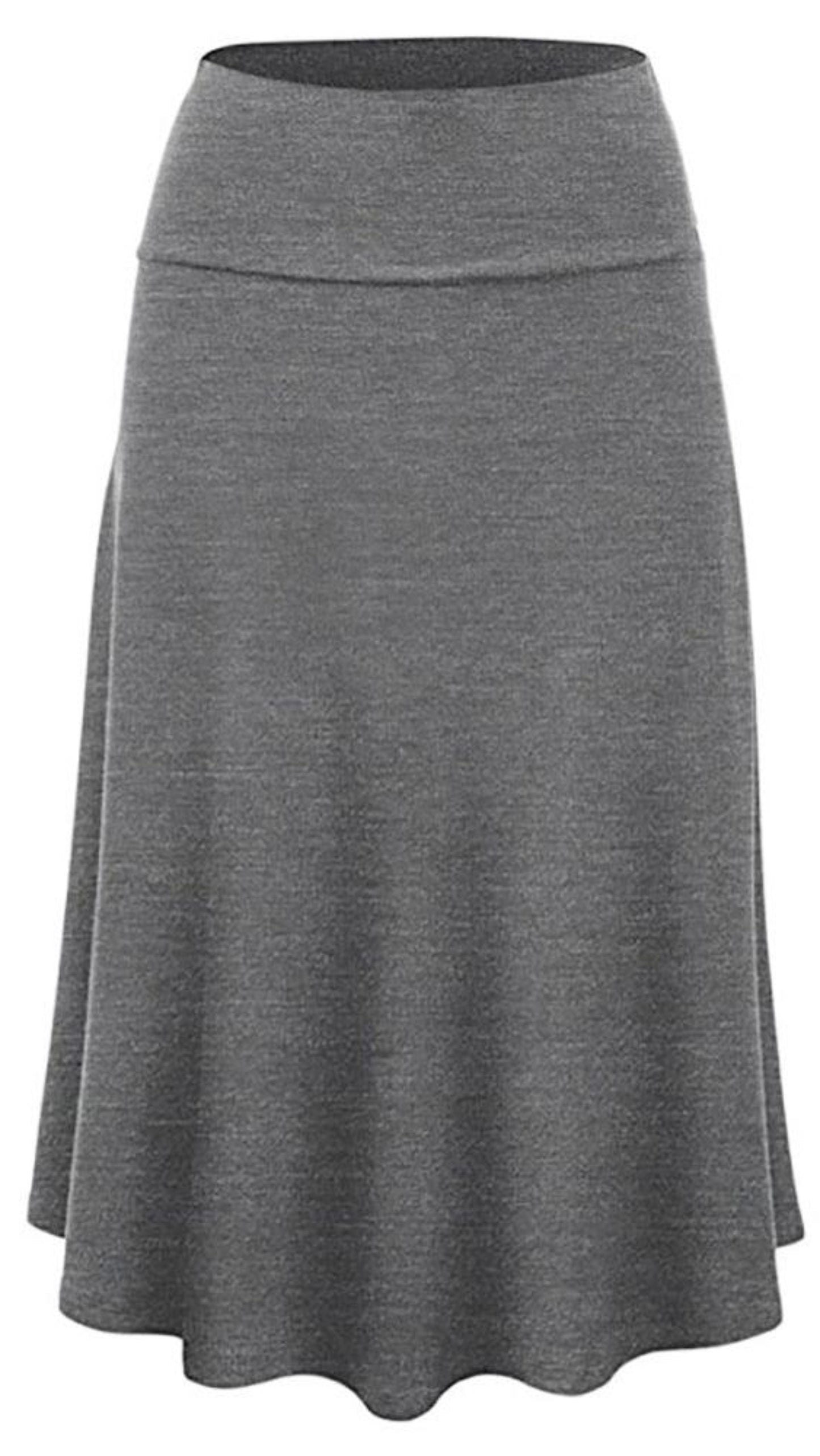 Flare Hem High Waist Midi Pleated Skirt - Deb Shops
