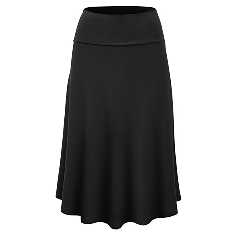 Flare Hem High Waist Midi Pleated Skirt - Deb Shops