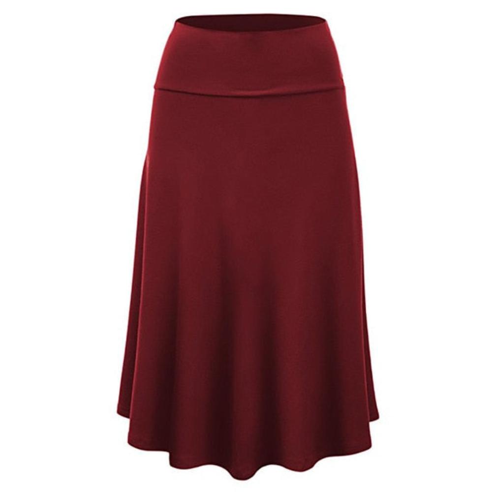 Flare Hem High Waist Midi Pleated Skirt - Deb Shops