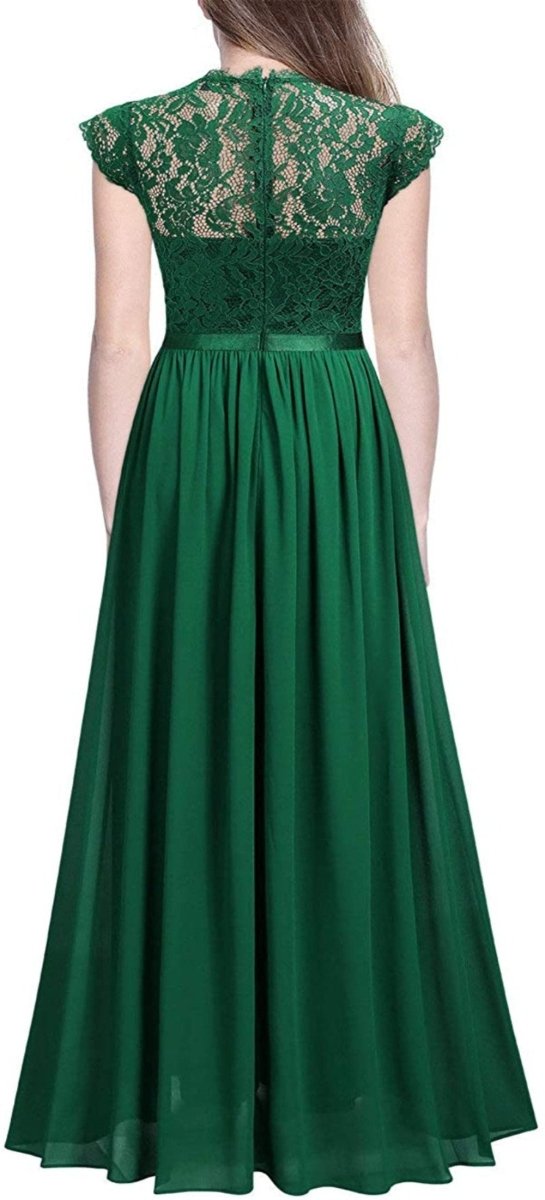 Floral Lace Evening Party Maxi Dress - Deb Shops