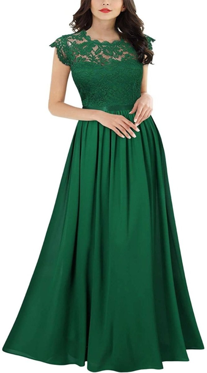 Floral Lace Evening Party Maxi Dress - Deb Shops