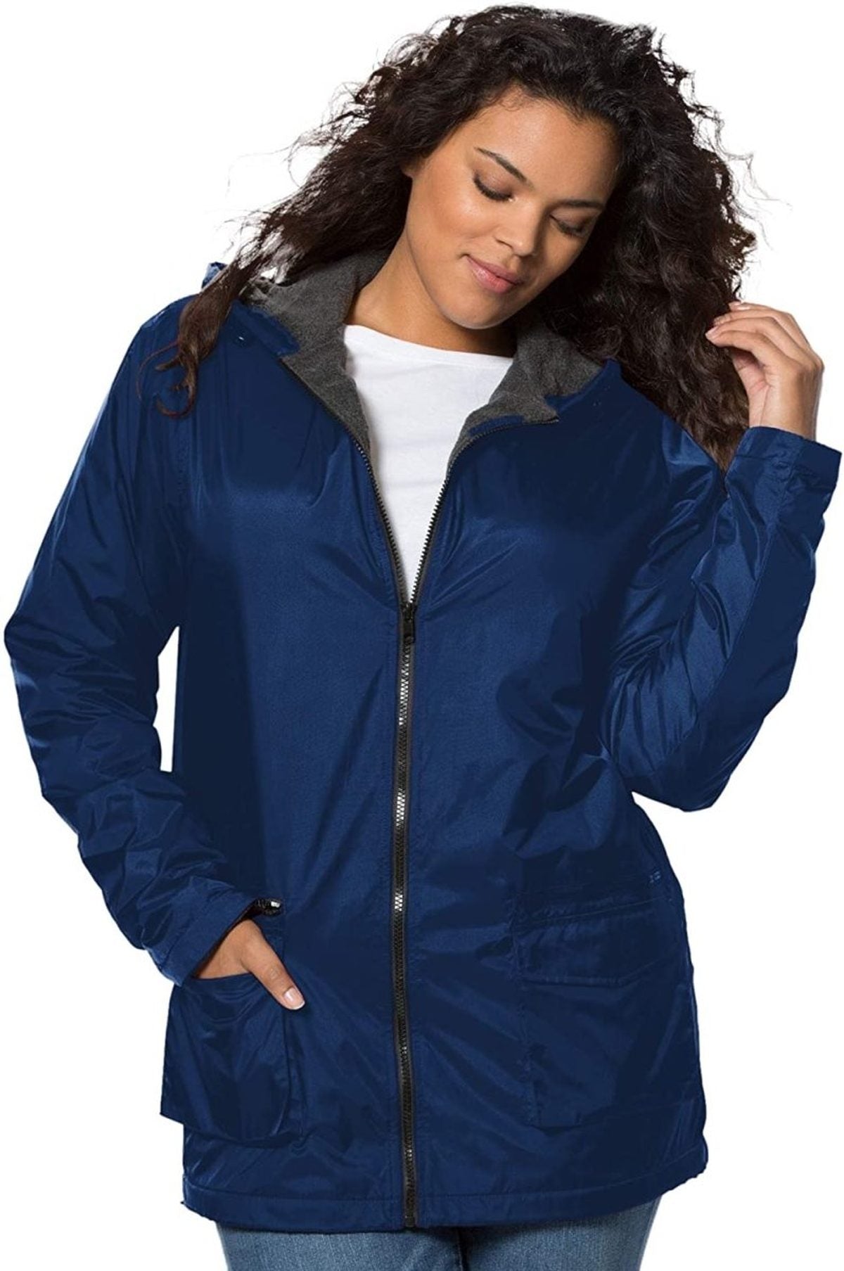 Hooded Jacket with Fleece Lining Lightweight - Deb Shops