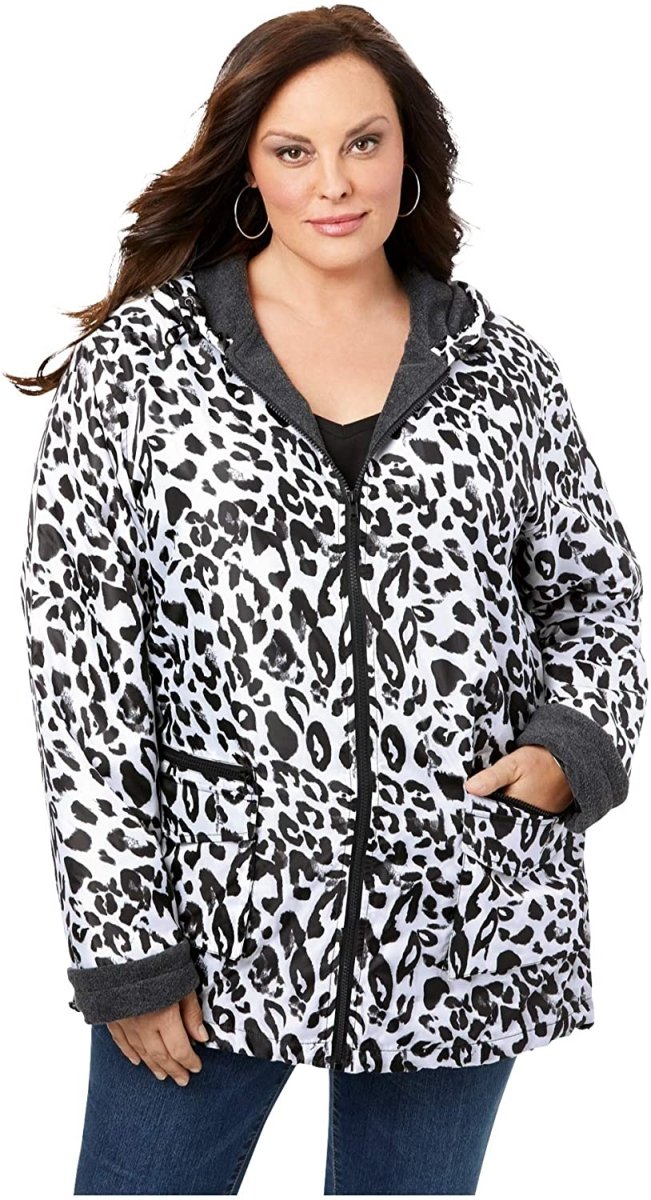 Hooded Jacket with Fleece Lining Lightweight - Deb Shops