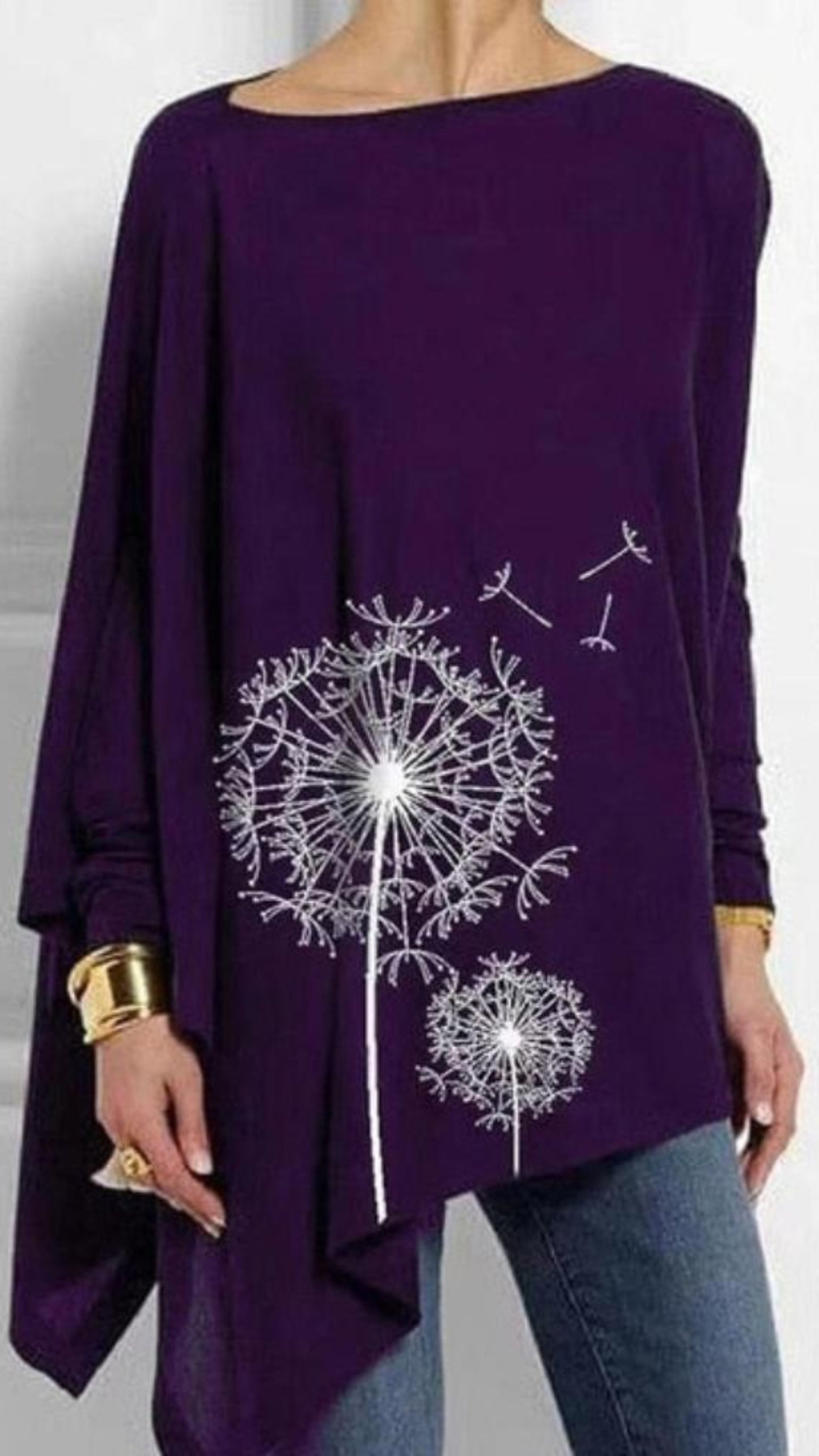 Irregular O Neck Long Sleeve Blouse - Deb Shops