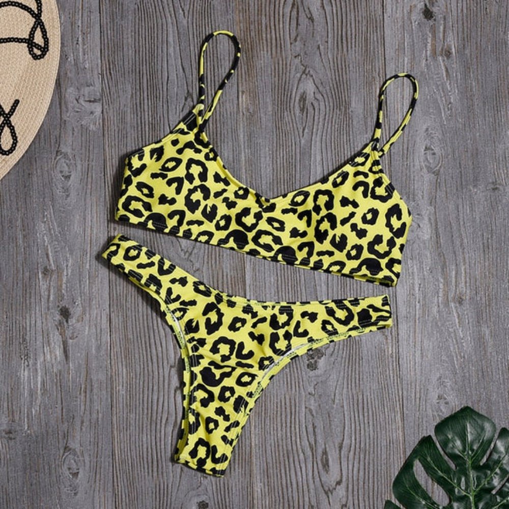 Leopard Bikinis Snake High Cut Beachwear - Deb Shops