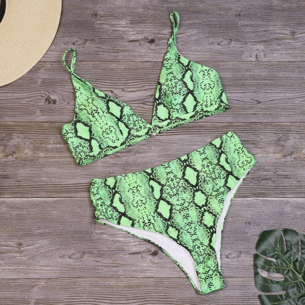 Leopard Bikinis Snake High Cut Beachwear - Deb Shops