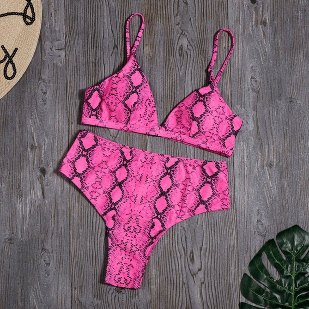 Leopard Bikinis Snake High Cut Beachwear - Deb Shops