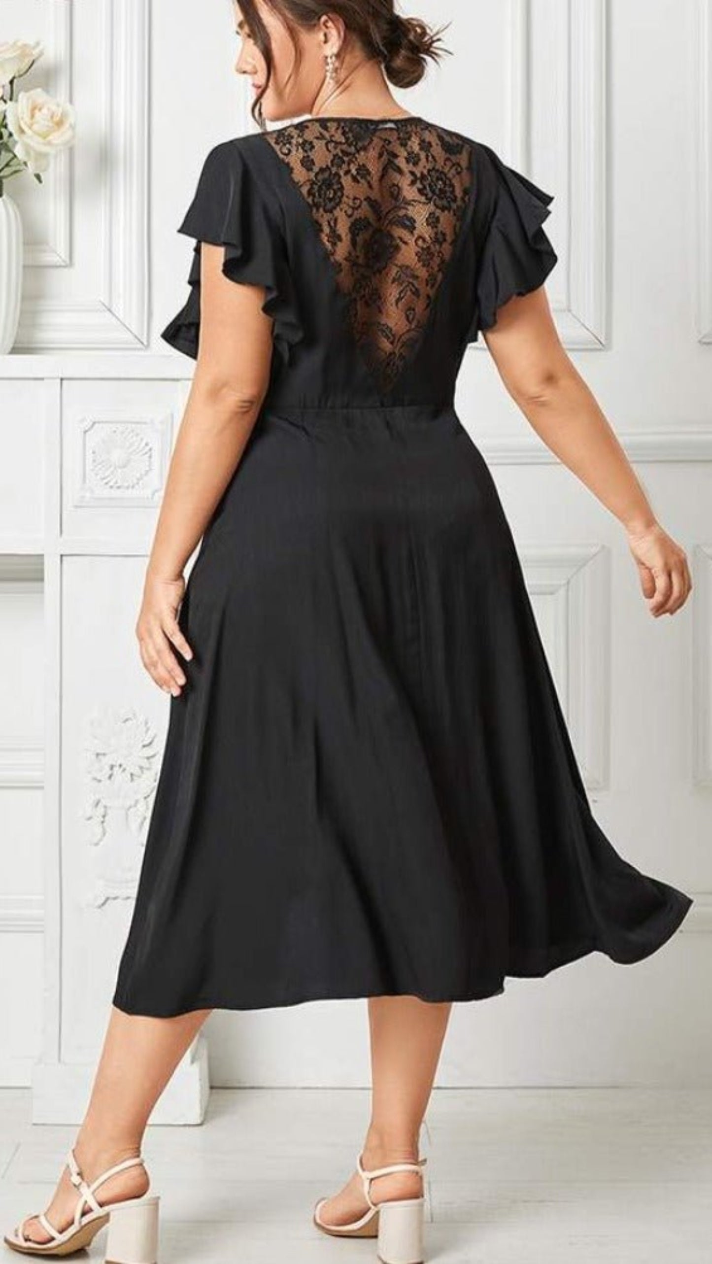 Midi Short Sleeve Ruffled Dress - Deb Shops