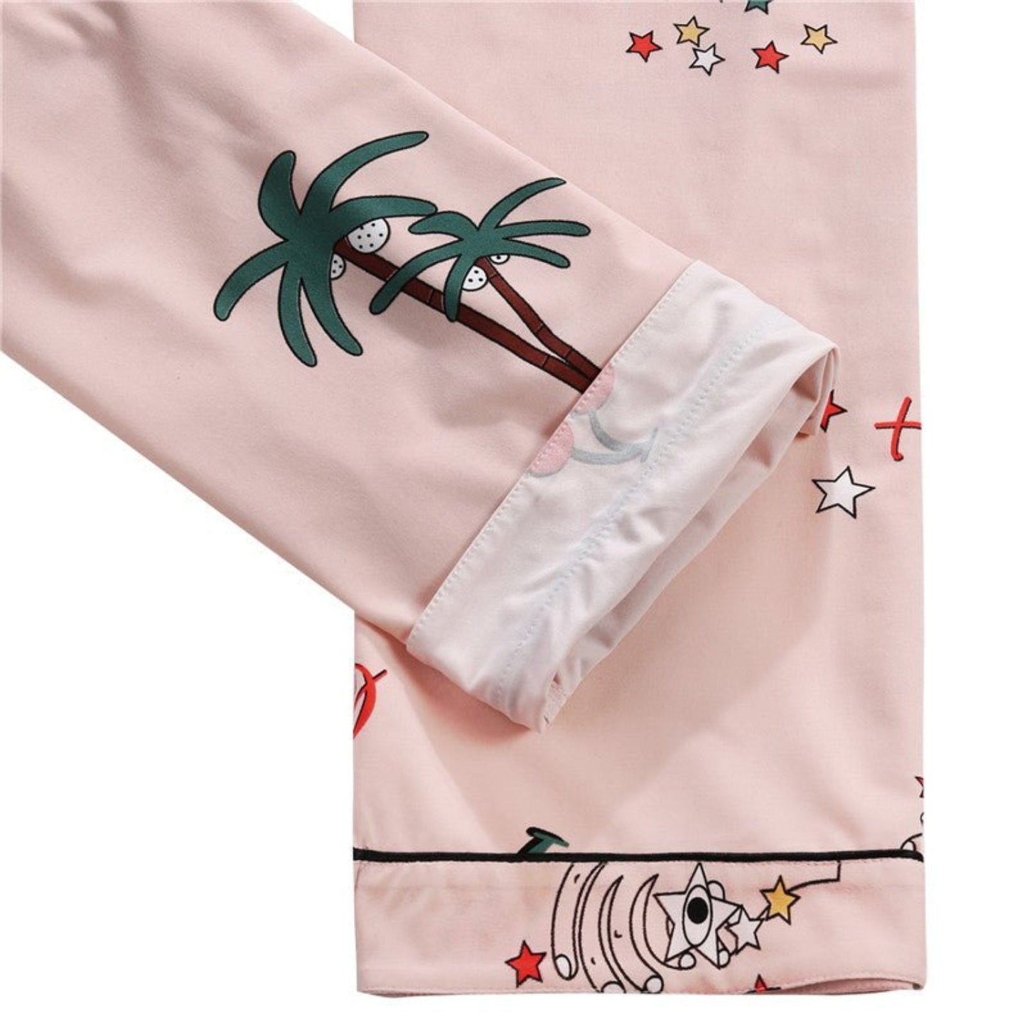 Pajamas Set Lovely Cartoon Print Short Sleeve Cotton Sleepwear - Deb Shops