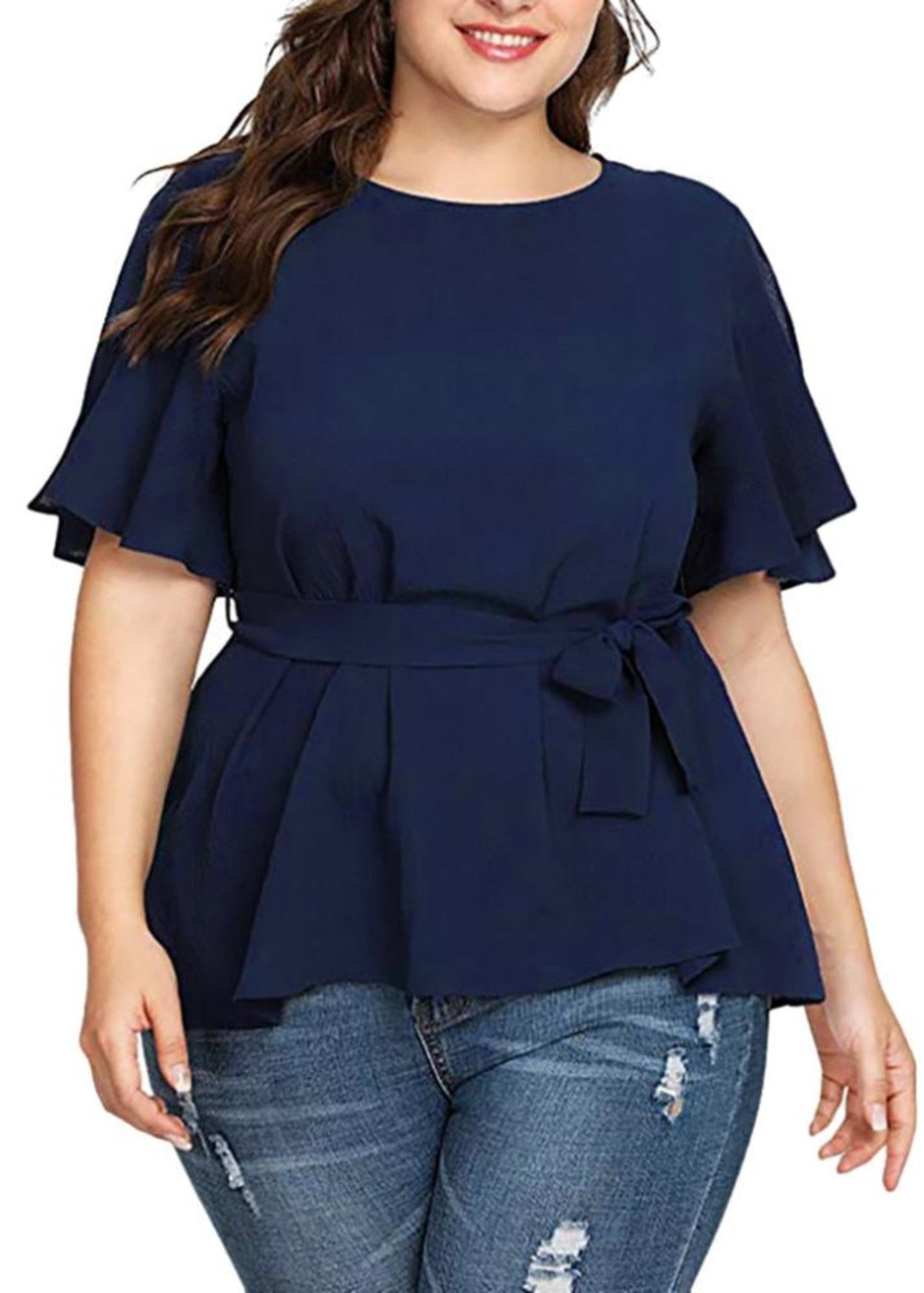 Plus Size Short Sleeve Blouse - Deb Shops