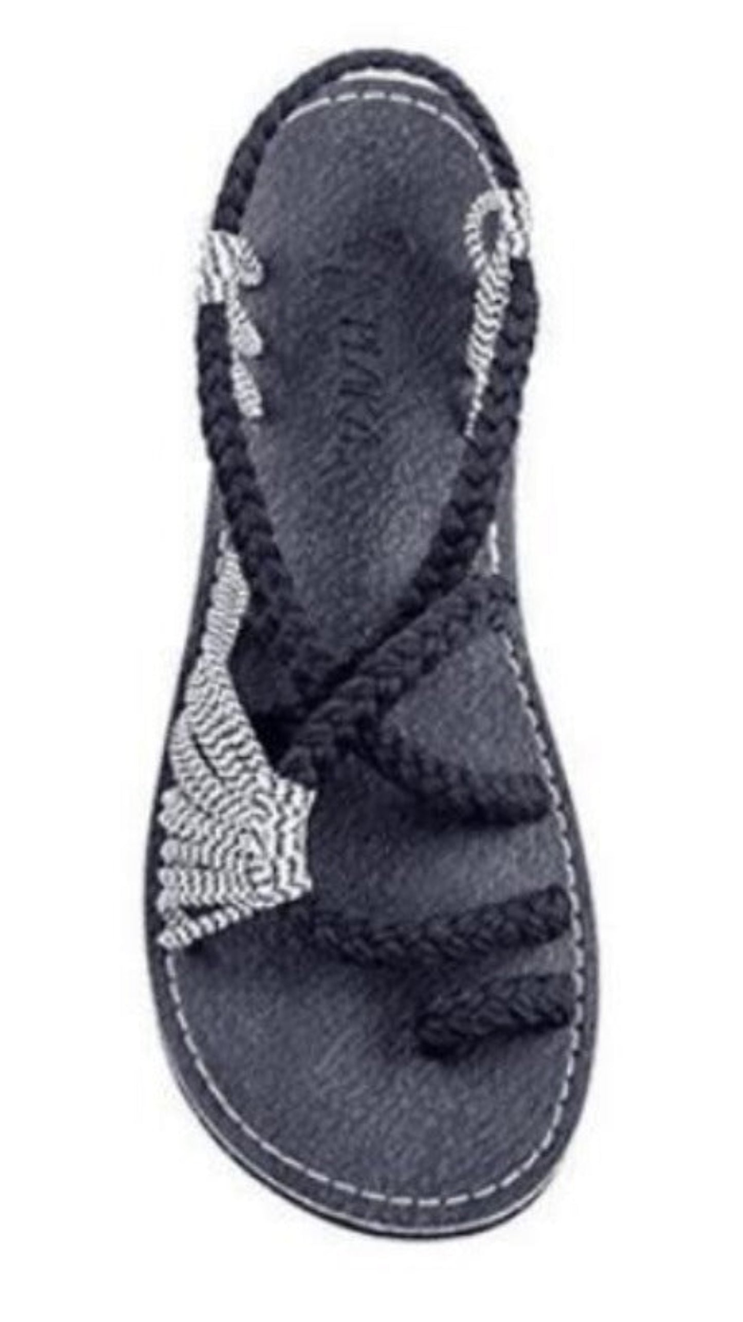 Rope Knot Toe Flock Flat Sandals - Deb Shops