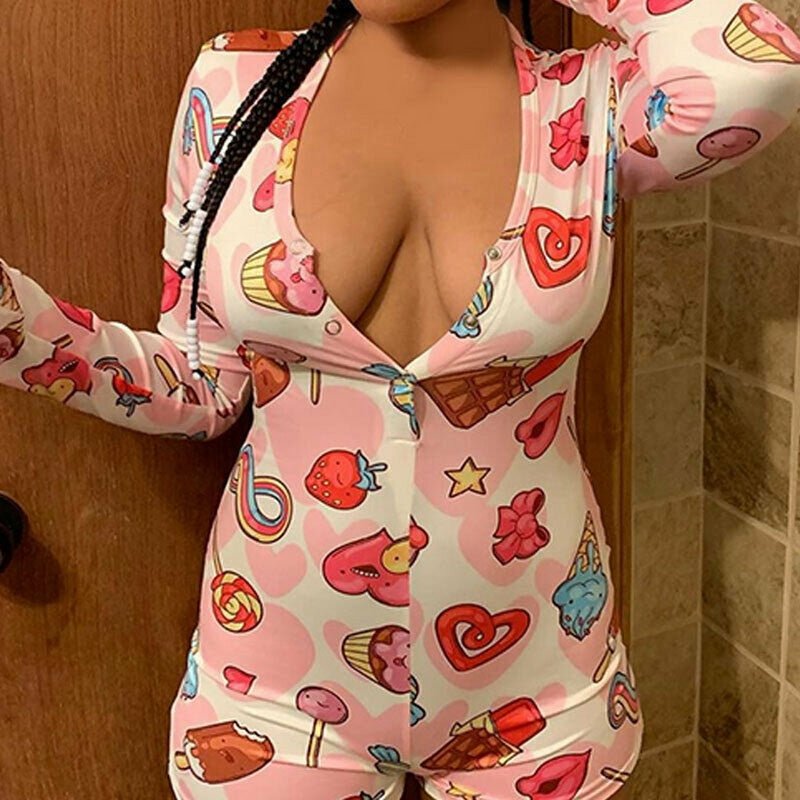 Sleepwear Pajamas Nightwear Short Romper - Deb Shops