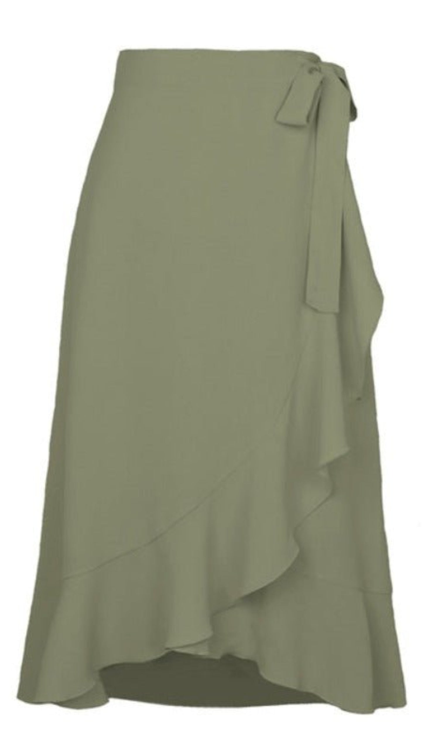 Summer Wrap Skirt High Waist Split Solid Ruffles - Deb Shops