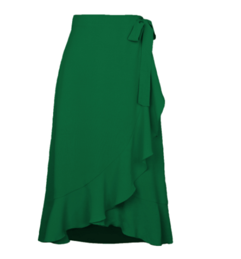 Summer Wrap Skirt High Waist Split Solid Ruffles - Deb Shops
