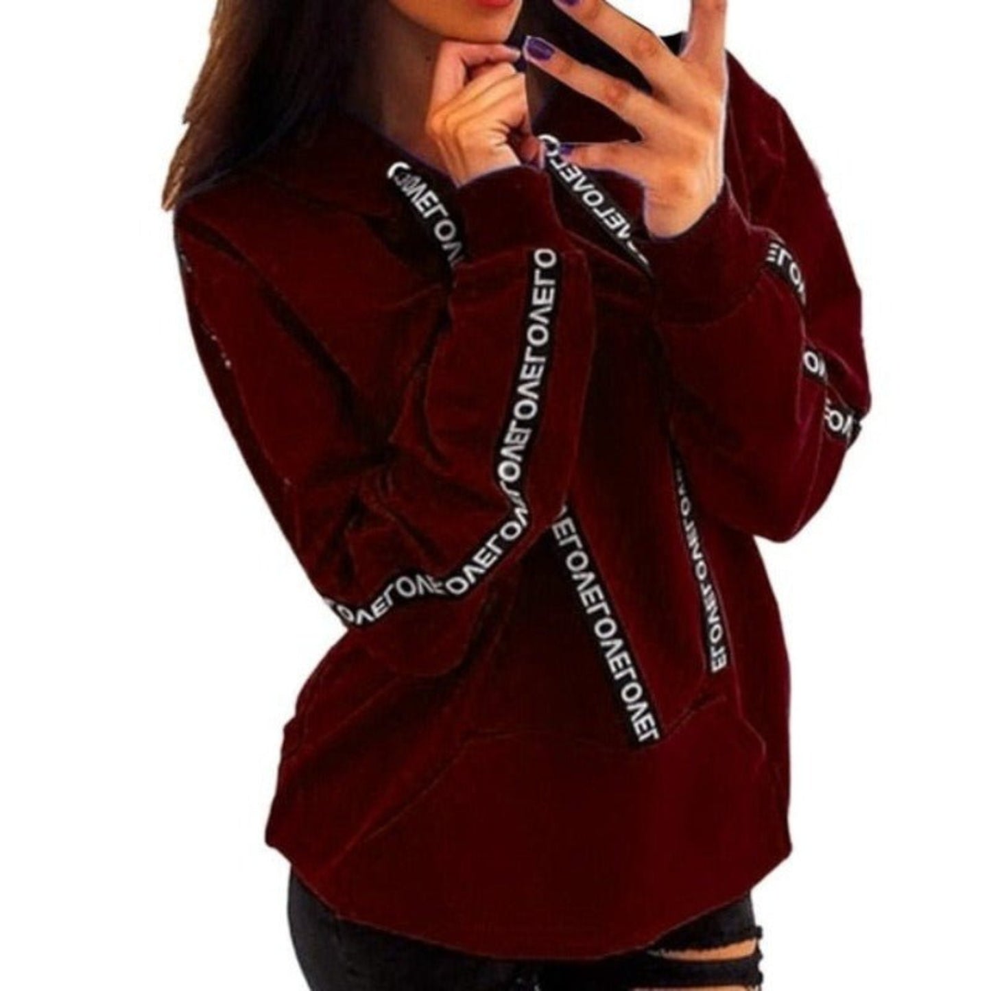 Sweatshirt Long Sleeve Hoodie - Deb Shops