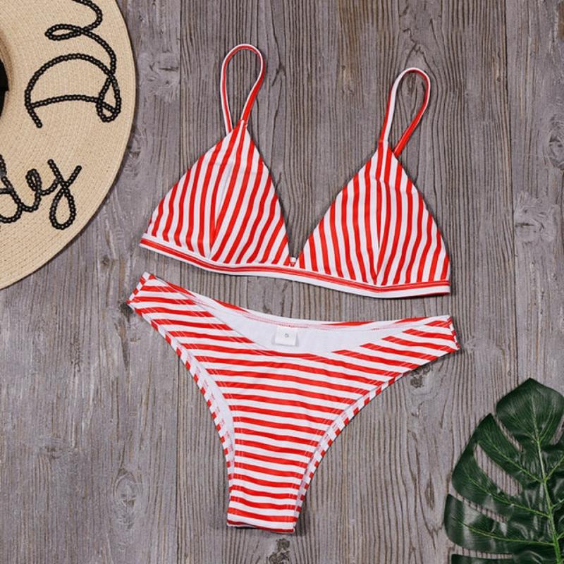 Triangle Swimwear Low Waist Bikini Set - Deb Shops