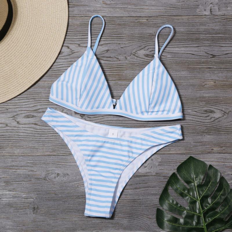 Triangle Swimwear Low Waist Bikini Set - Deb Shops