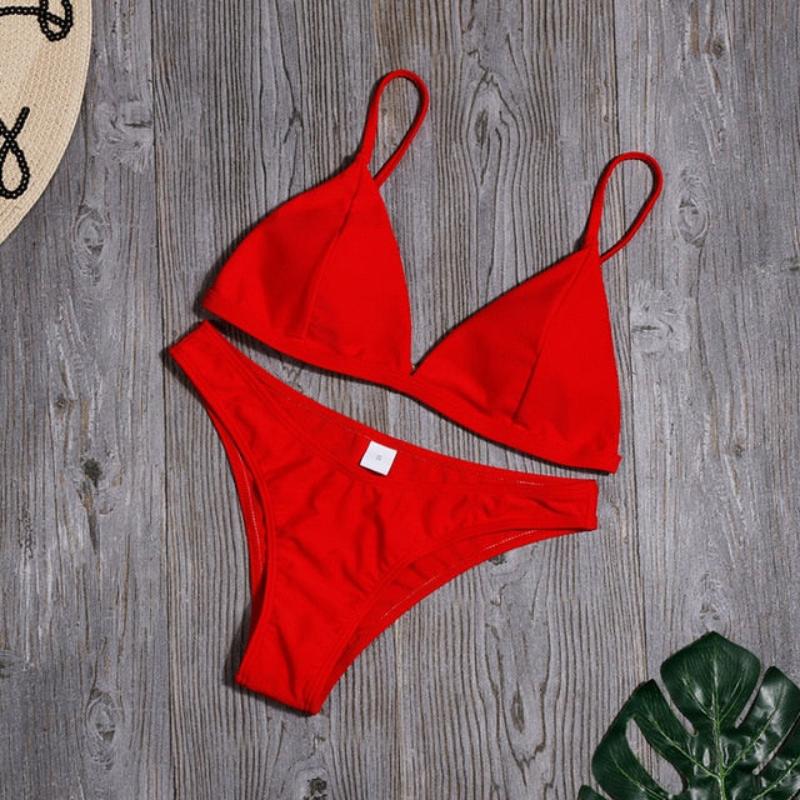 Triangle Swimwear Low Waist Bikini Set - Deb Shops