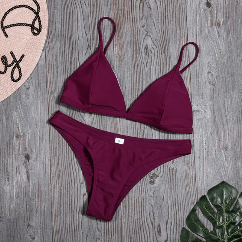 Triangle Swimwear Low Waist Bikini Set - Deb Shops