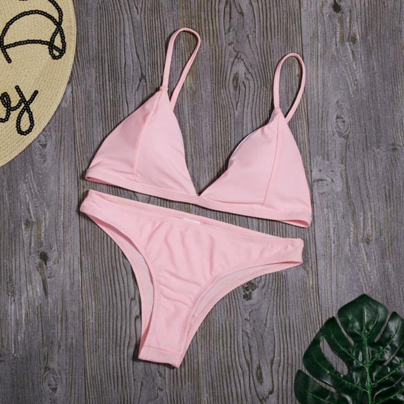Triangle Swimwear Low Waist Bikini Set - Deb Shops