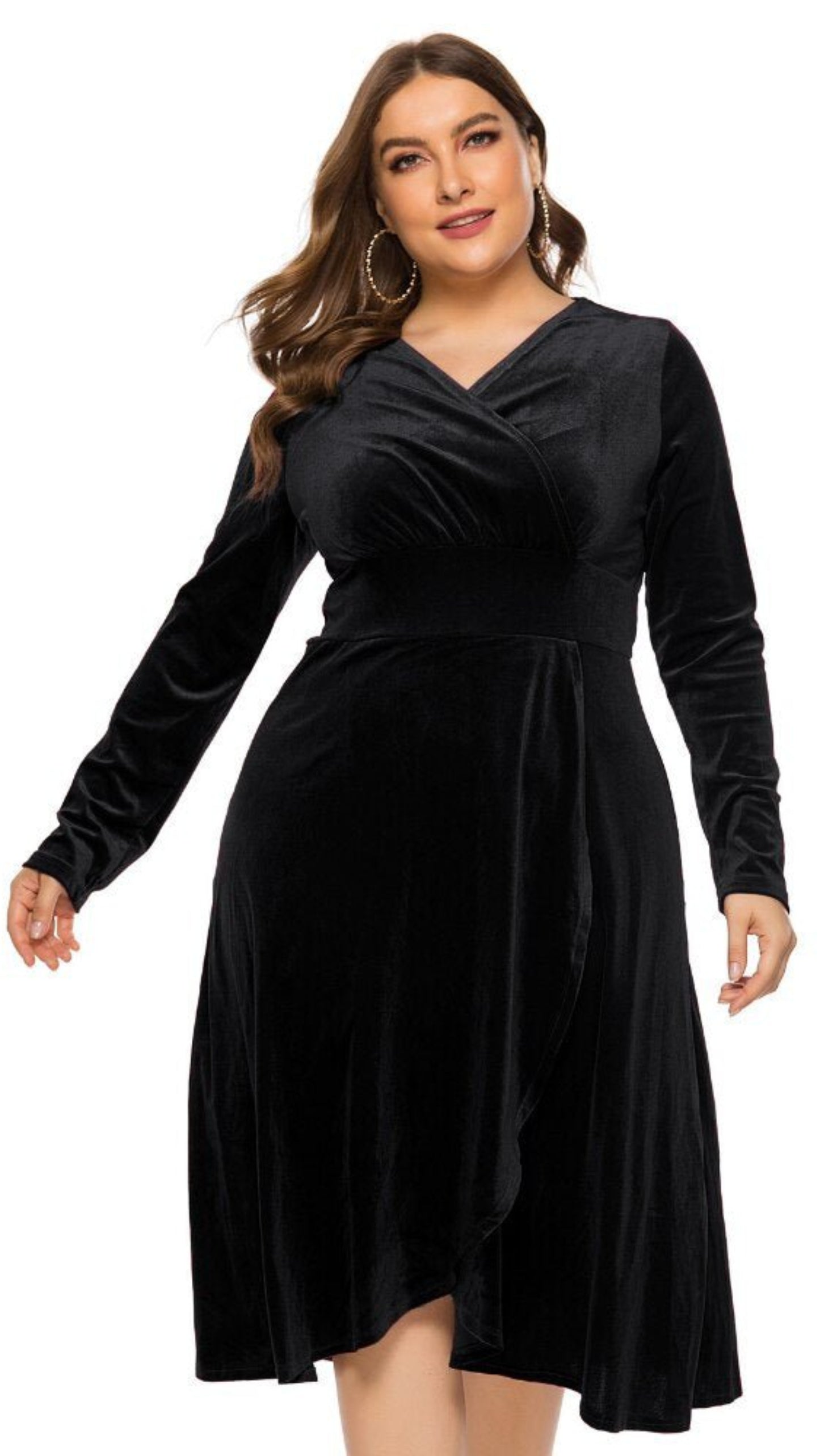 Velvet Long sleeve Party Dress - Deb Shops