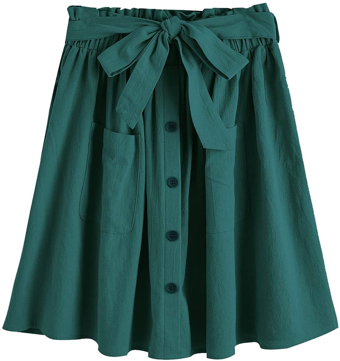 Women's Casual Self Tie Waist Frill Double Pocket Short Skirt - Deb Shops