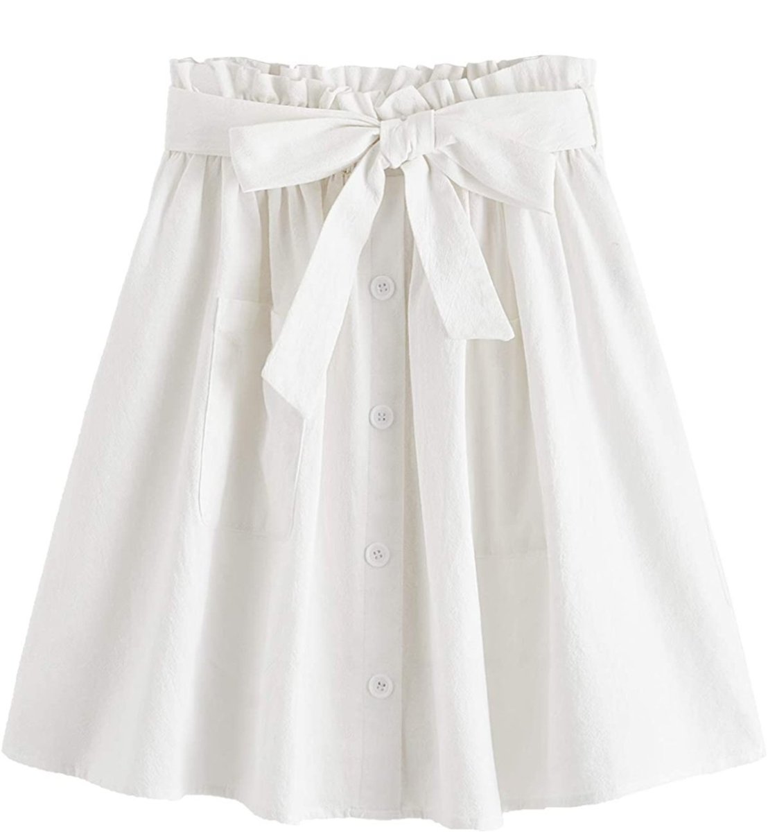 Women's Casual Self Tie Waist Frill Double Pocket Short Skirt - Deb Shops