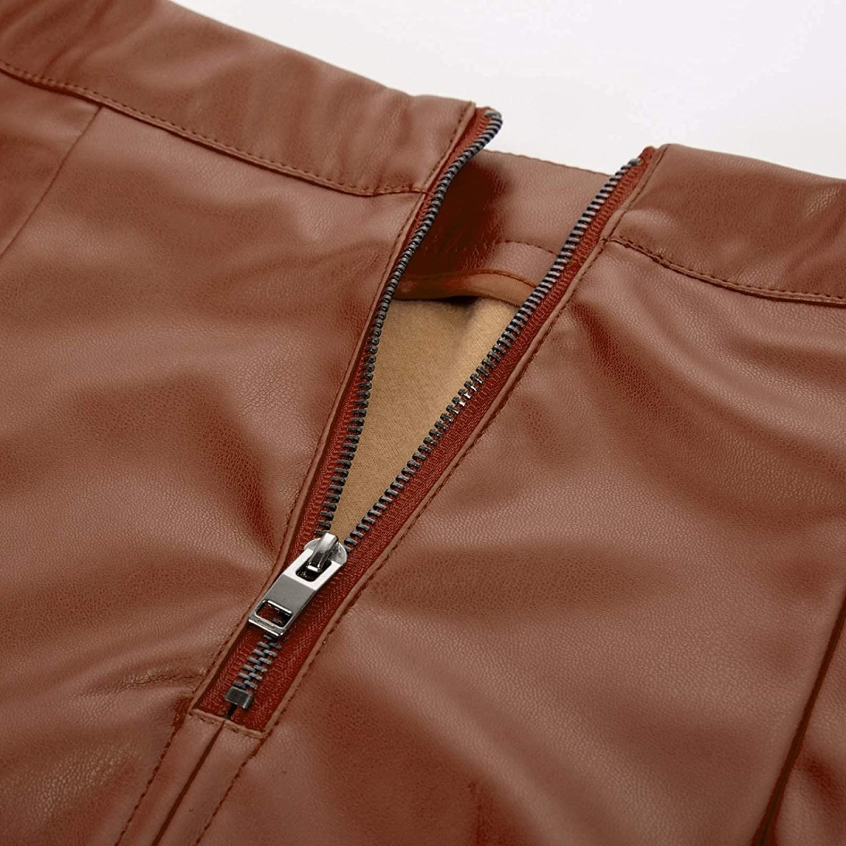 Women's Faux Leather Pencil Elegant High Waist Bodycon Split Skirt - Deb Shops