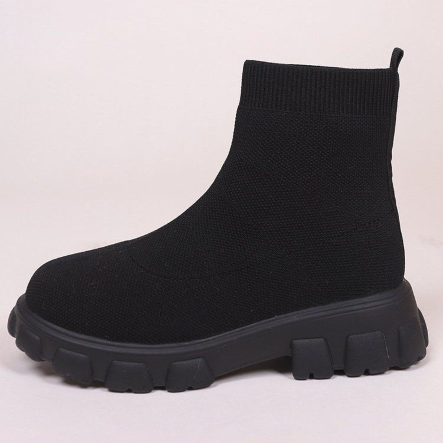 Mesh Round Toe Platform Boots - Deb Shops