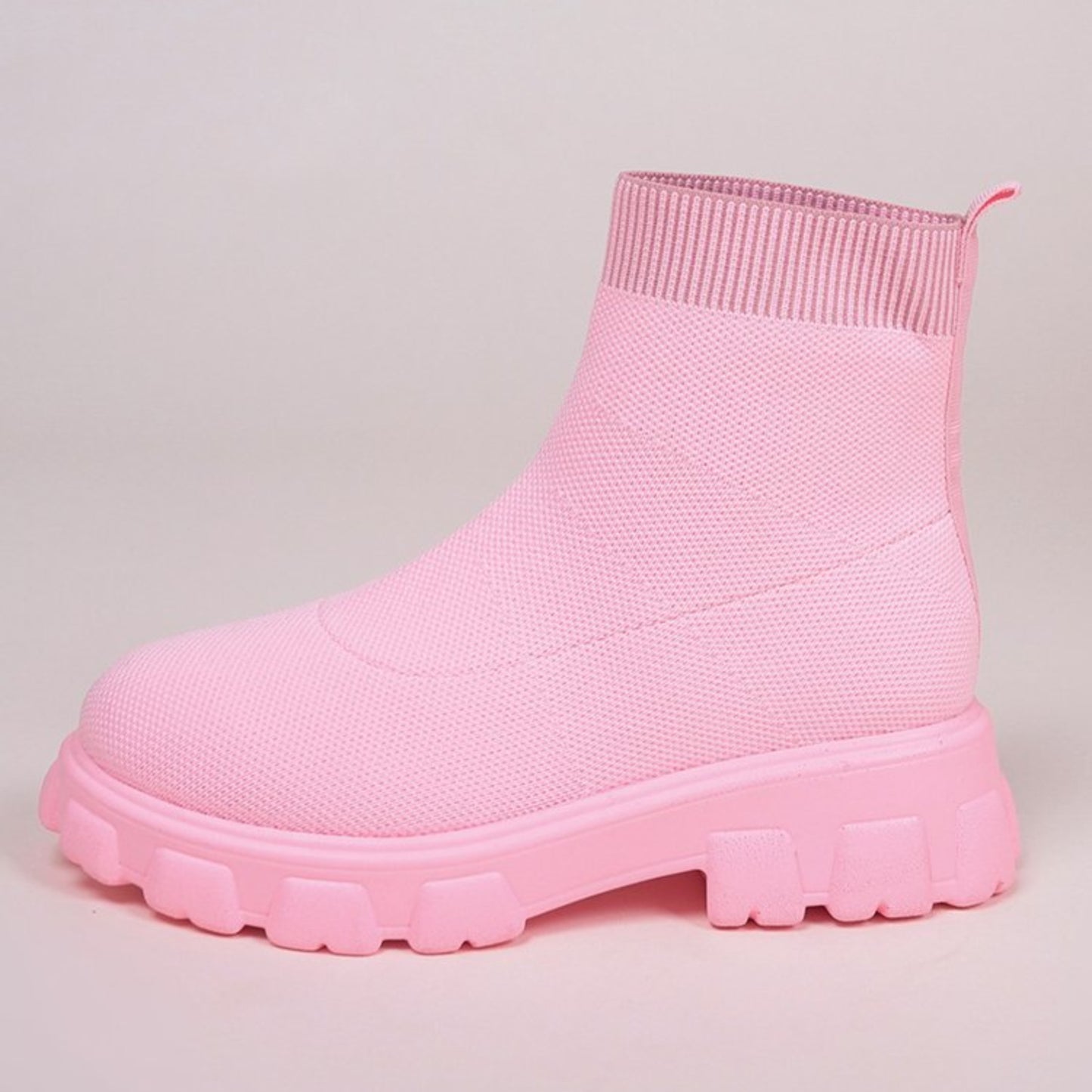 Mesh Round Toe Platform Boots - Deb Shops