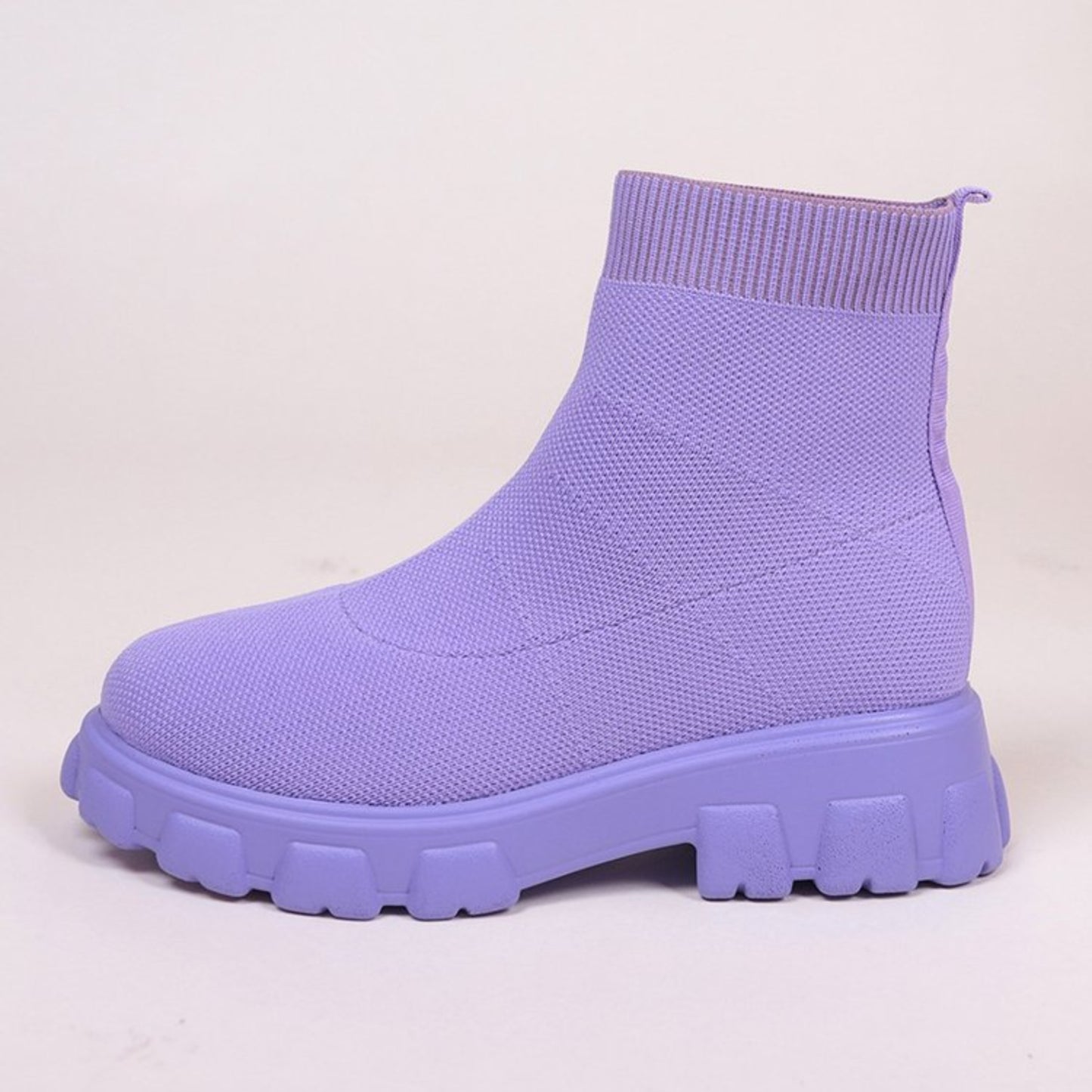 Mesh Round Toe Platform Boots - Deb Shops