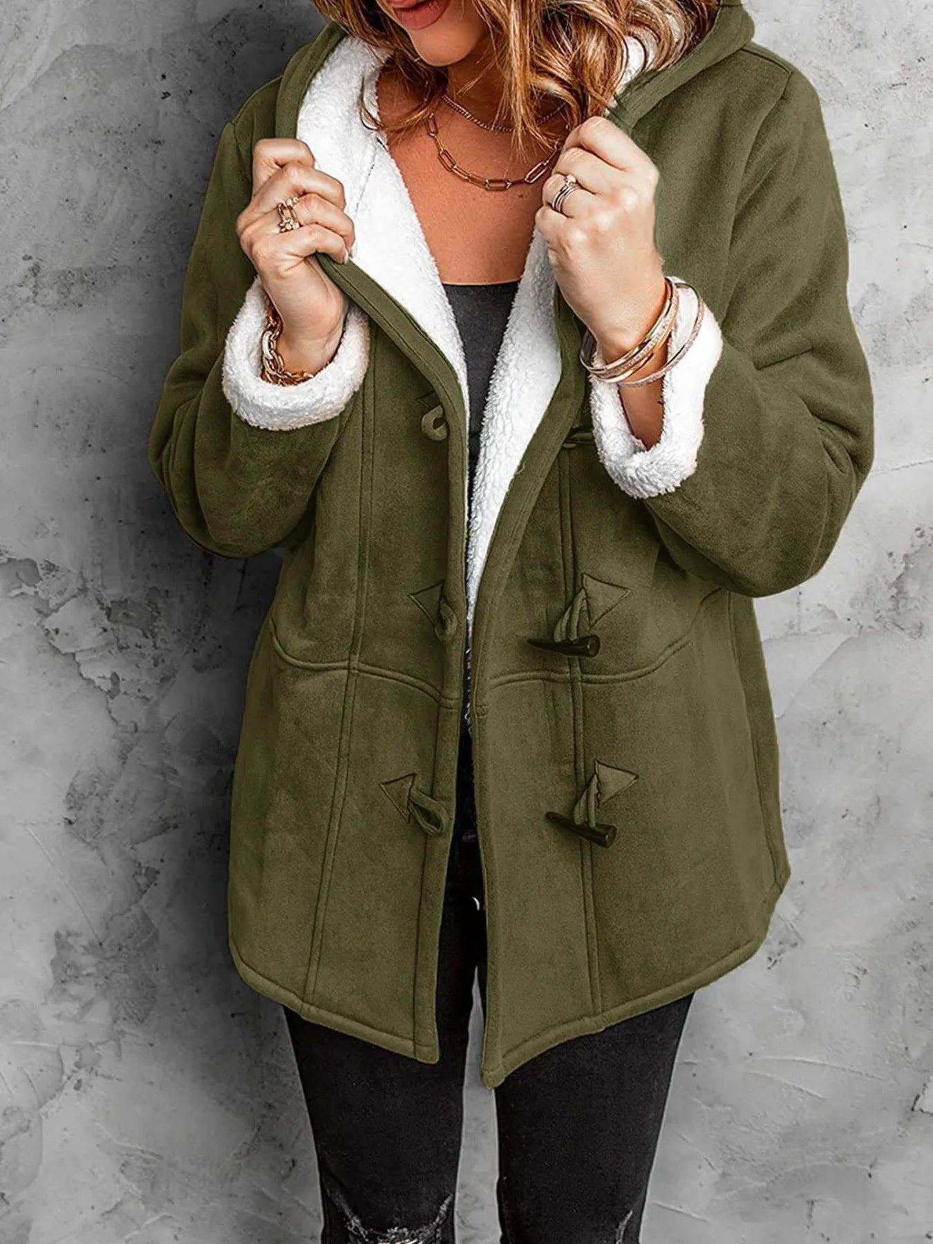 Cozy Sherpa Lined Toggle Coat with Hood | Deb Shops