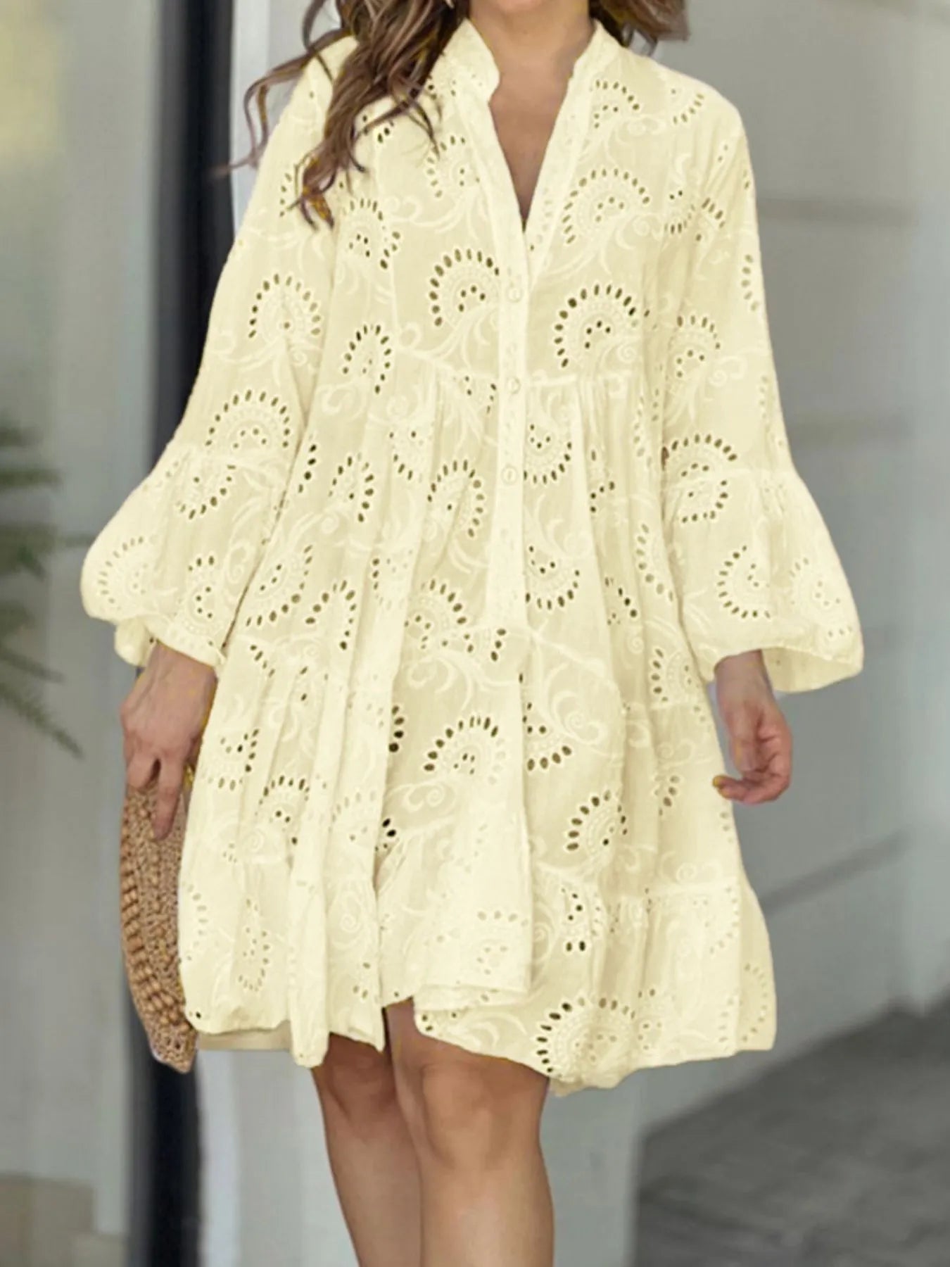 Eyelet Ruffled Hem Tiered Dress | Deb Shops