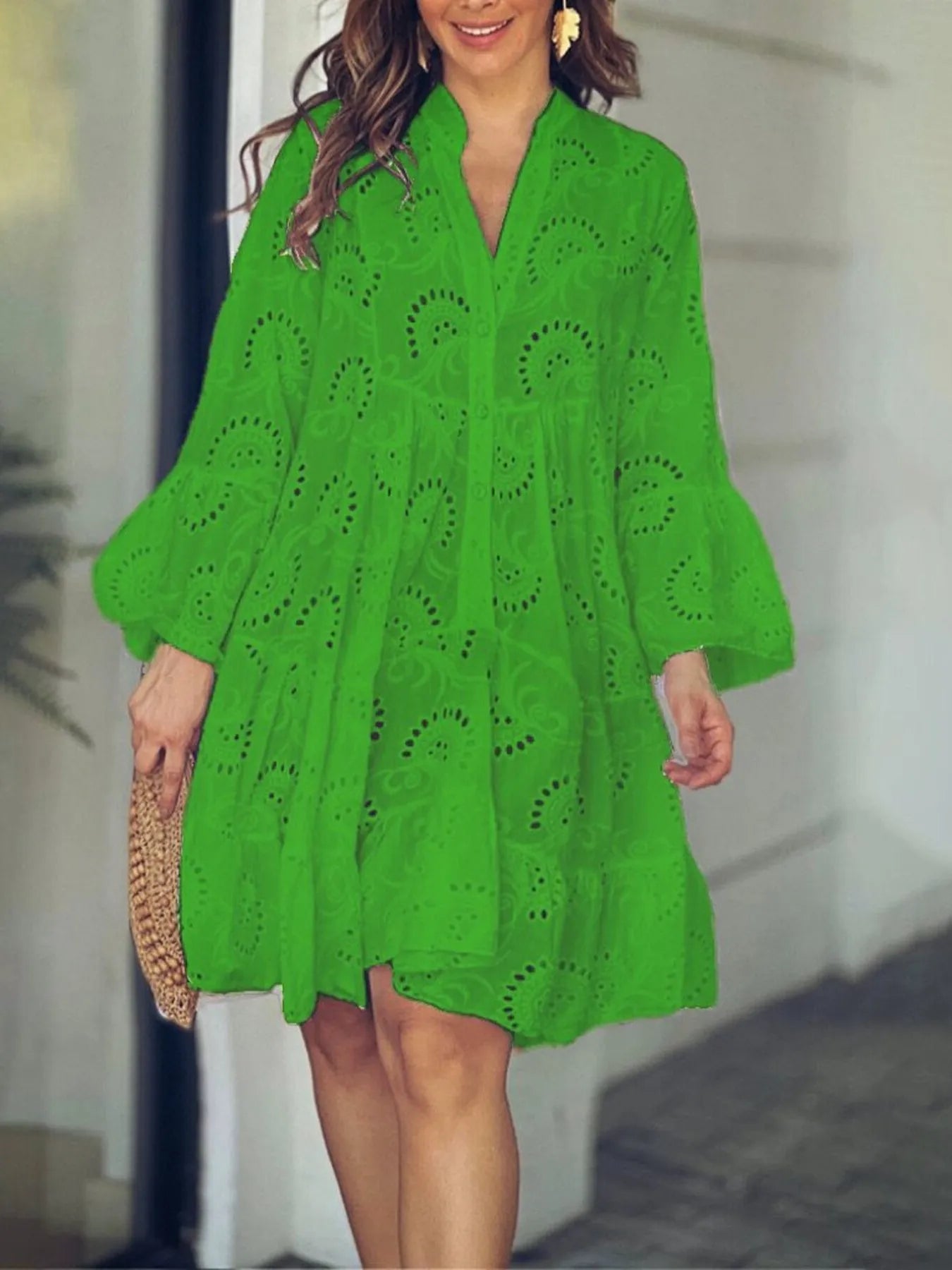 Eyelet Ruffled Hem Tiered Dress | Deb Shops