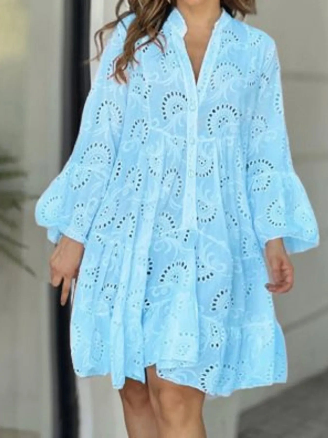 Eyelet Ruffled Hem Tiered Dress | Deb Shops