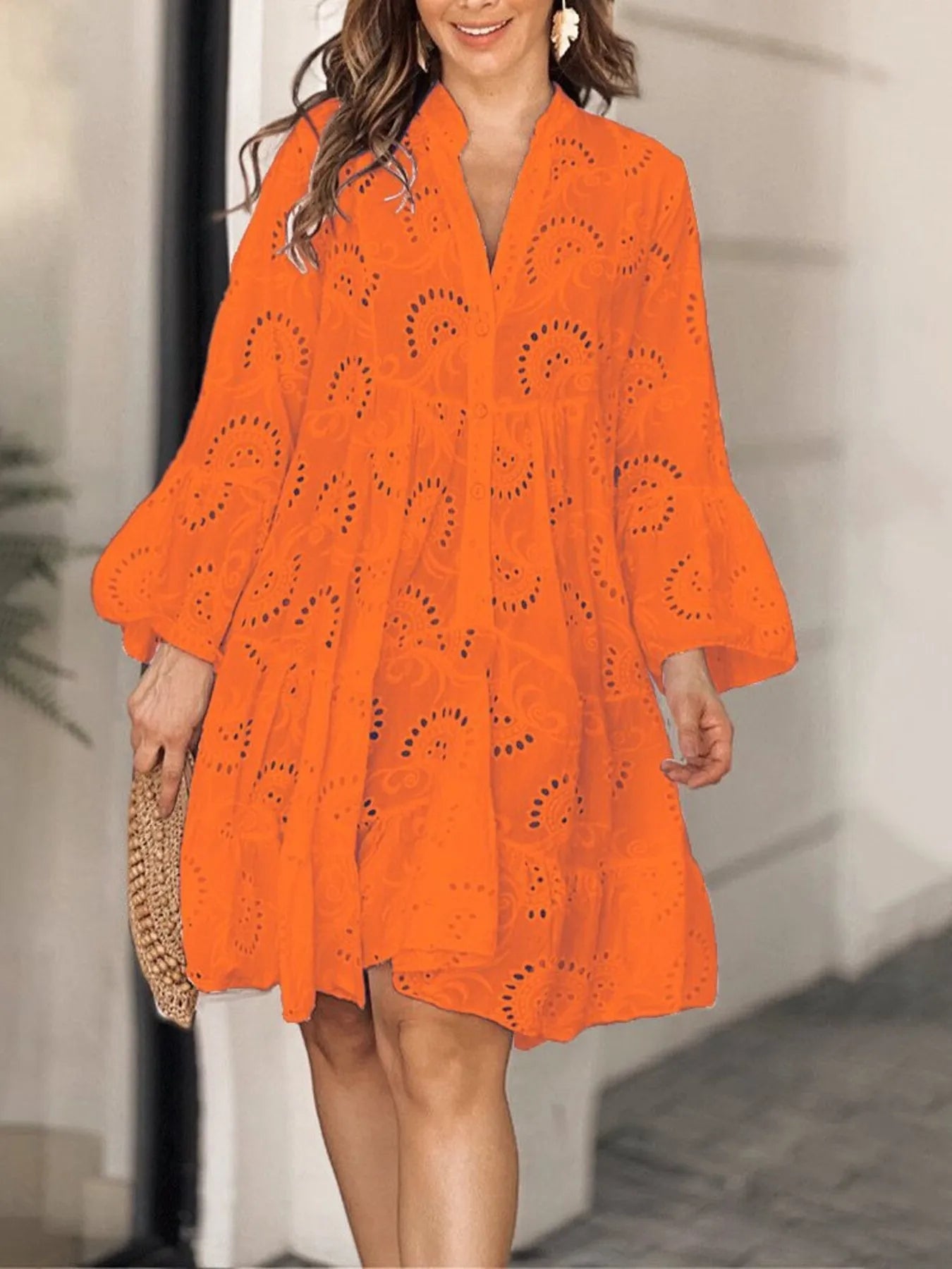 Eyelet Ruffled Hem Tiered Dress | Deb Shops