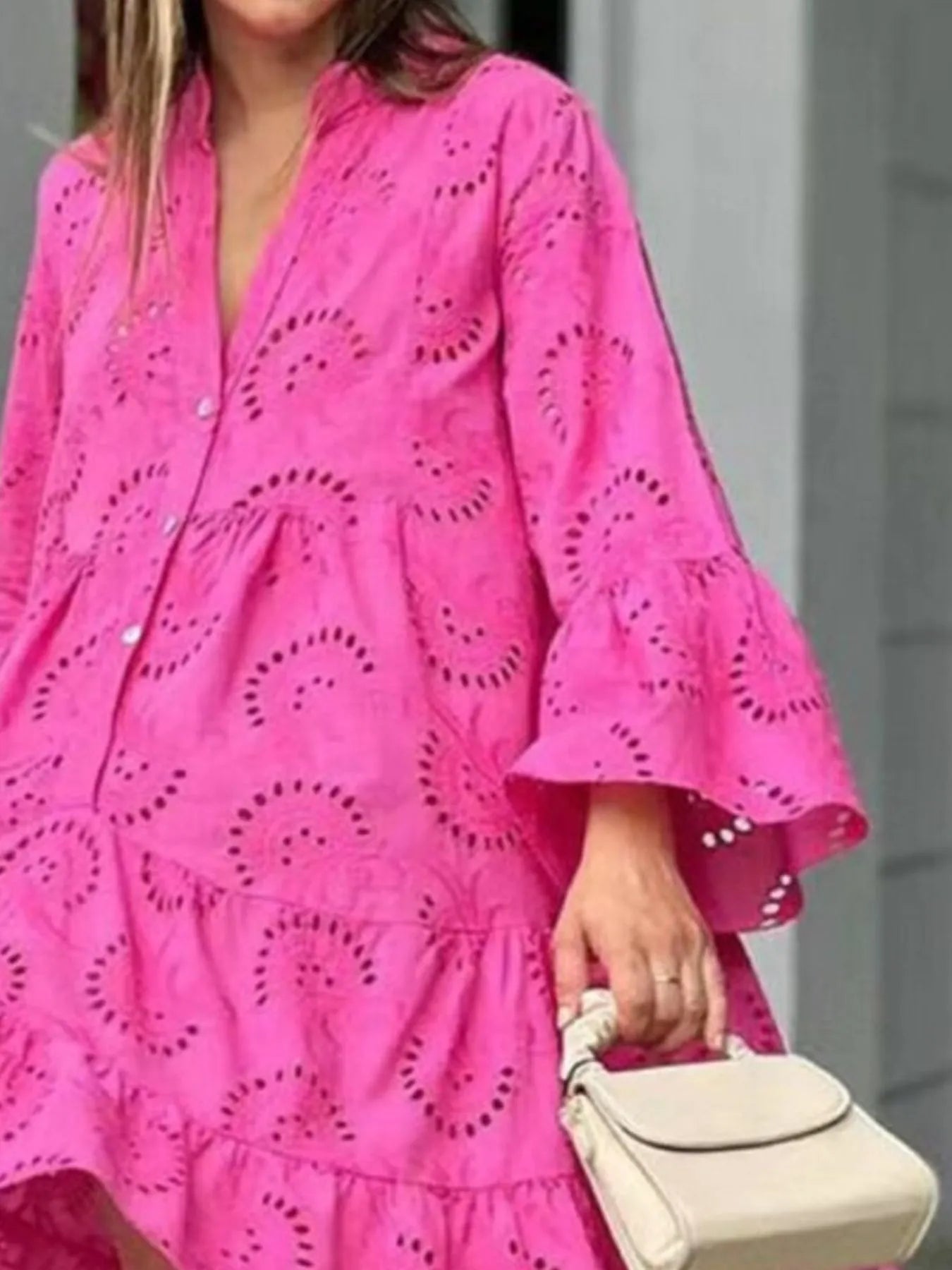 Eyelet Ruffled Hem Tiered Dress | Deb Shops