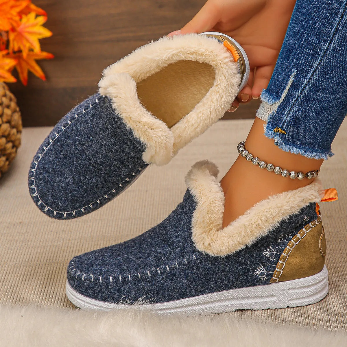 Round Toe Fleece-Lined Ankle Boots | Deb Shops