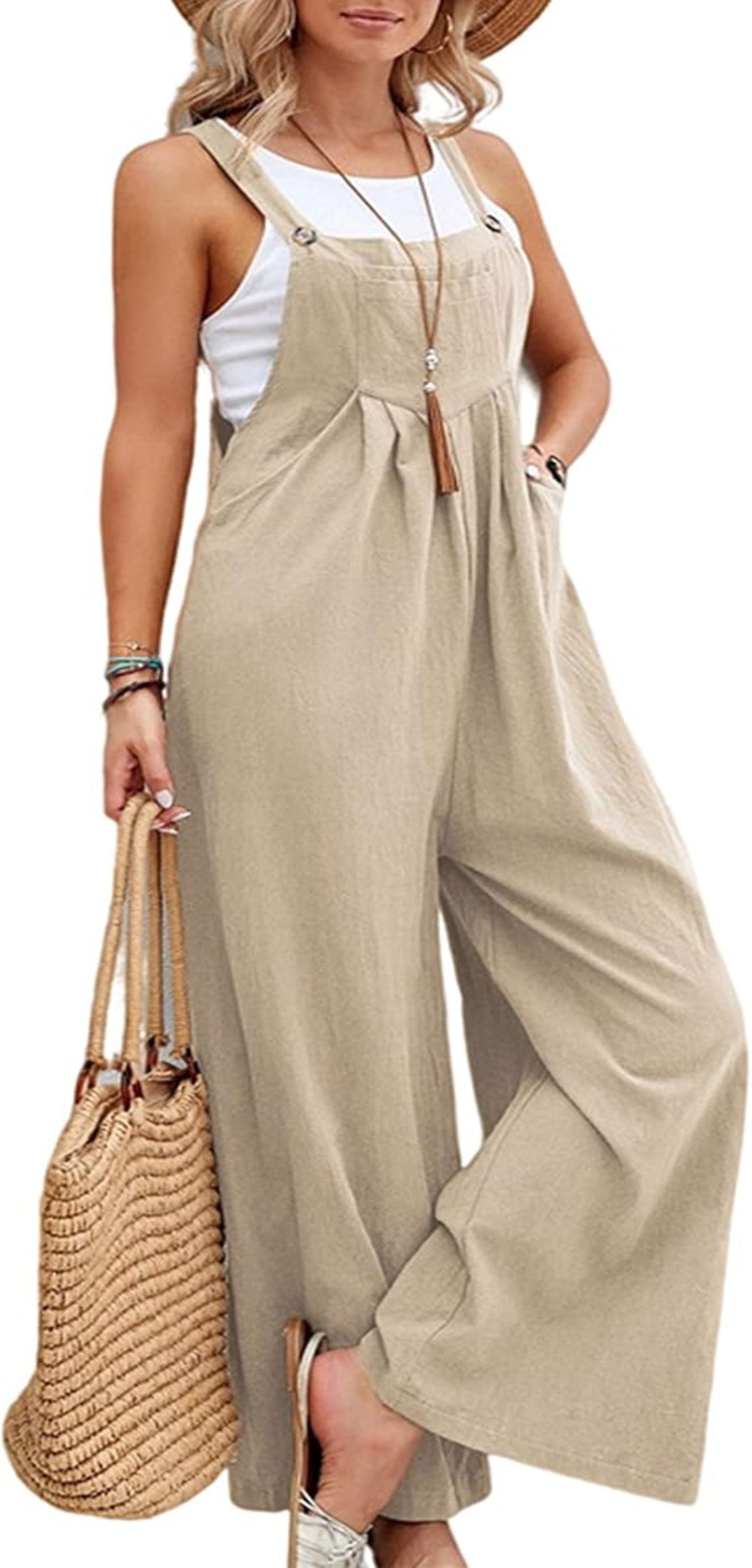Floral Daisy Print Pocket Romper Long Button Jumpsuit