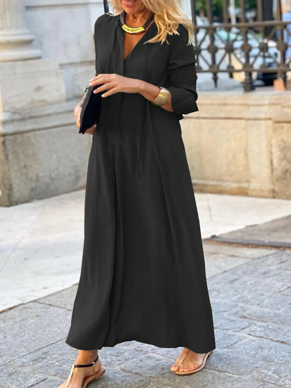 Full Size Solid Color Maxi Shirt Dress | Deb Shops