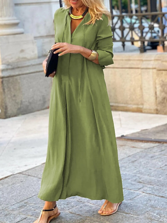 Full Size Solid Color Maxi Shirt Dress | Deb Shops