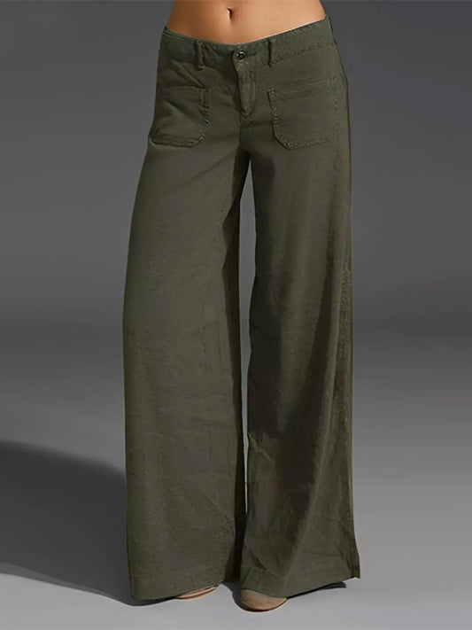 Full Size Wide Leg Pants with Pockets | Deb Shops