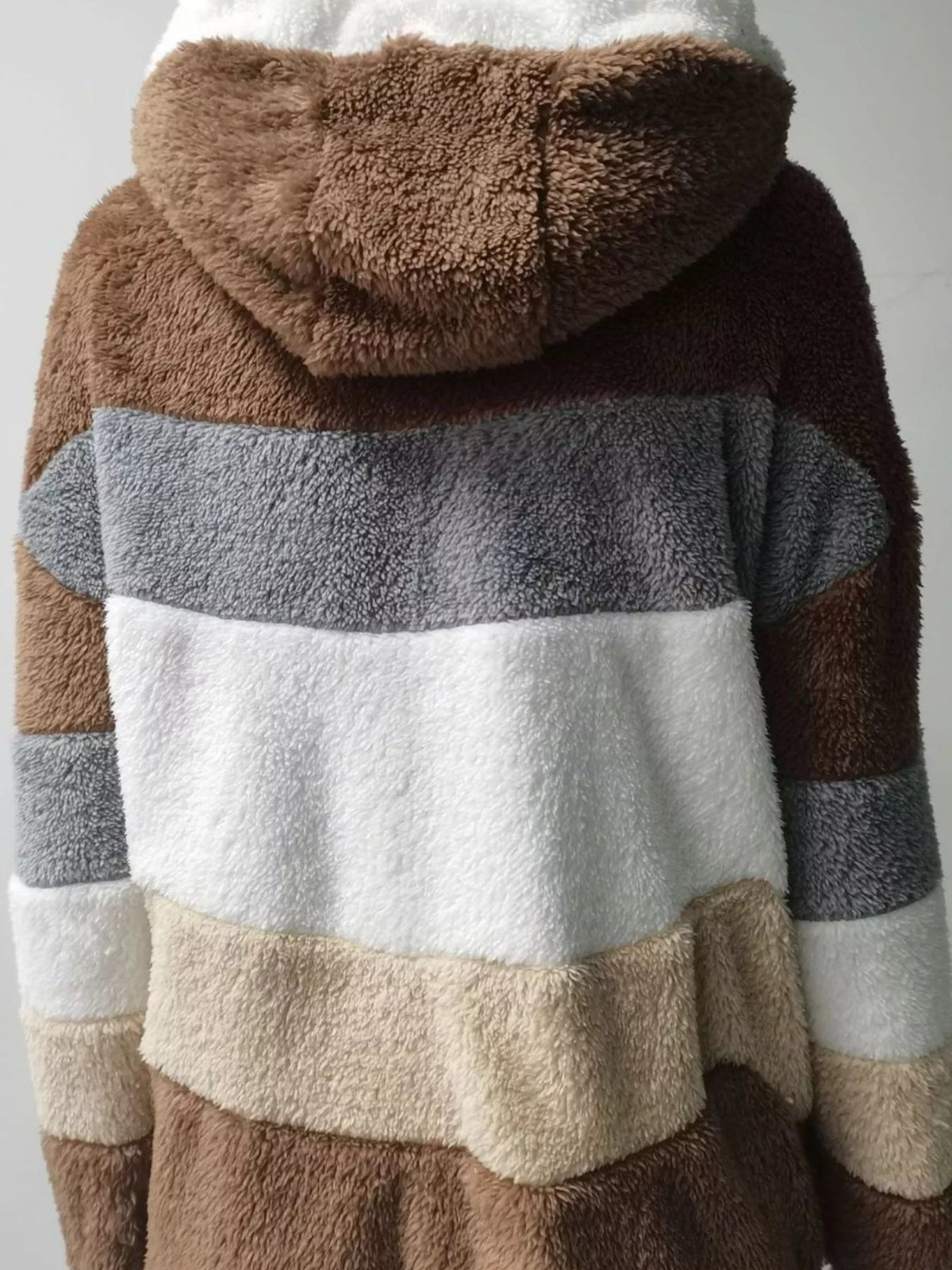 Fuzzy Zip-Up Hoodie Jacket with Pockets