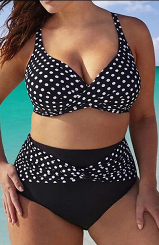 Striped Split Push Up Swimsuit Bikinis Set Two Pieces - Deb Shops